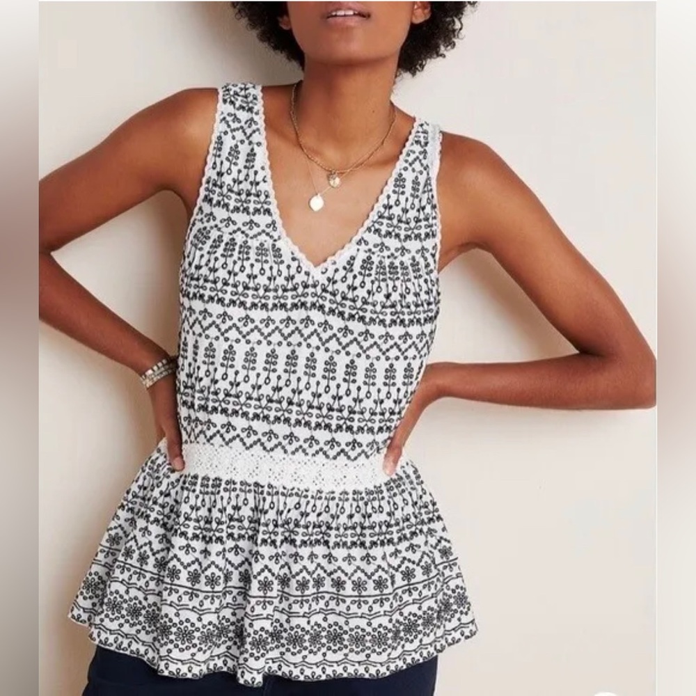 Maeve By Anthropologie XS black and white top